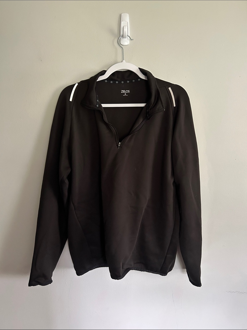 Zelos Men’s Black Quarter-Zip Performance Sweater